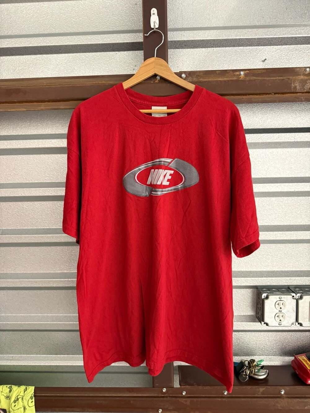 Nike Graphic T-Shirt Size XXL Red Oval Logo Vintage